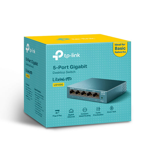 Switch 5 Puertos TP link Gigabit Ls105G Metal