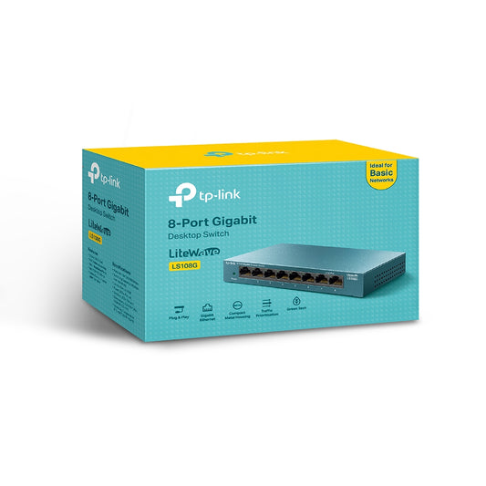 Switch 8 Puertos TP link Gigabit LS108G Metal