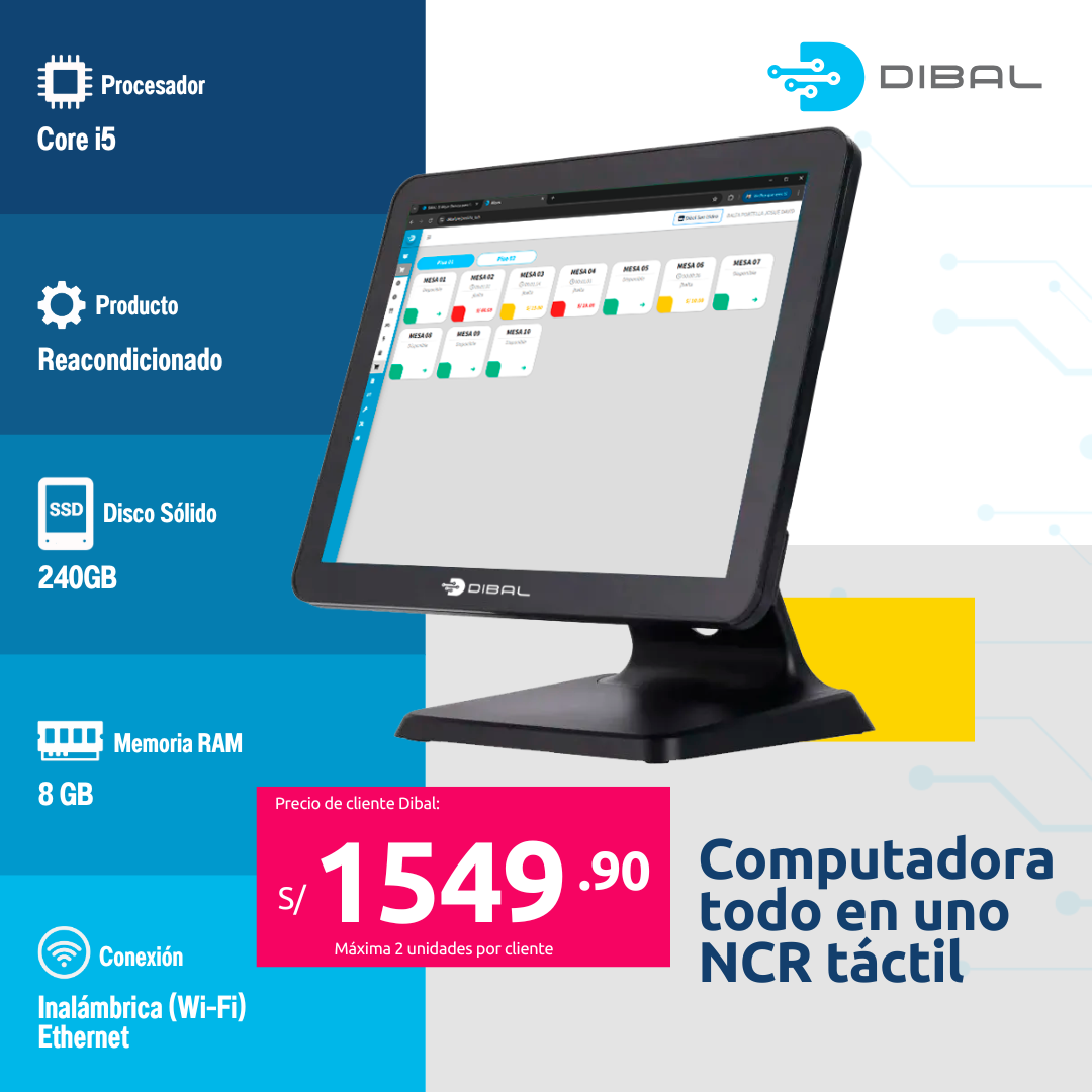 Computadora Táctil NCR Todo en uno Core I5