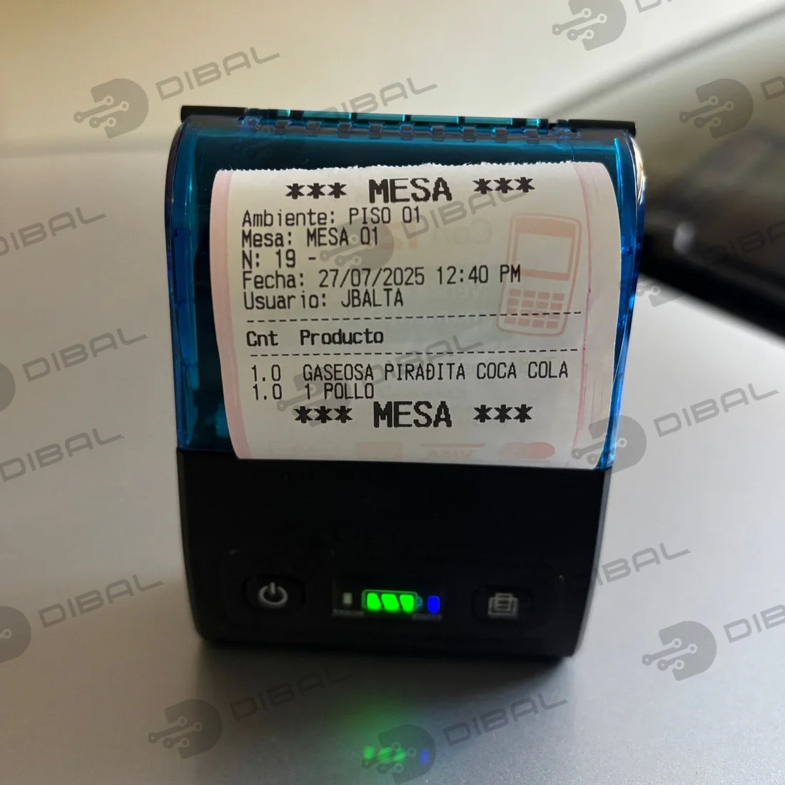 Impresora Térmica 58 mm Portátil – Bluetooth + Usb