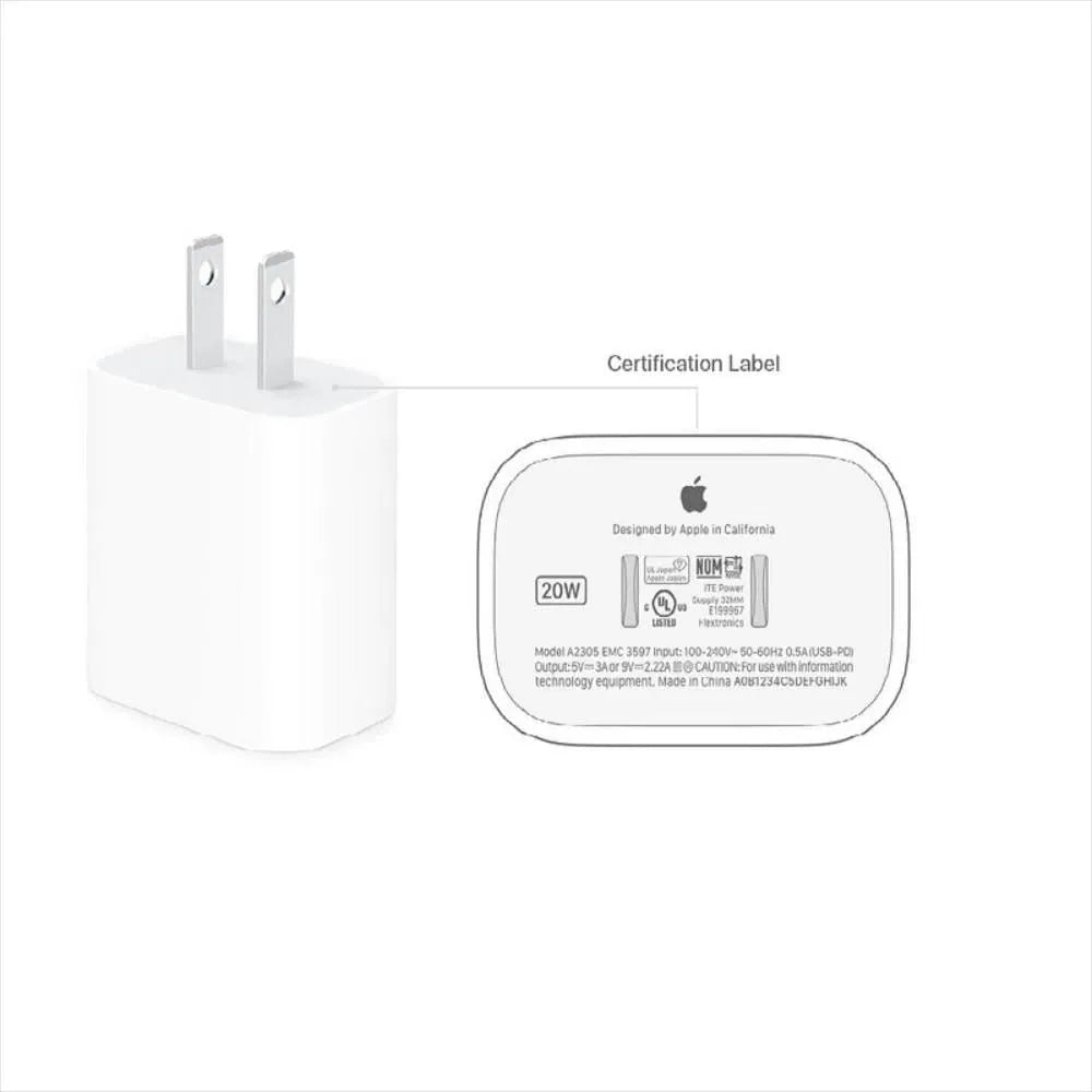 Cargador Apple iPhone Original – USB-C 20W