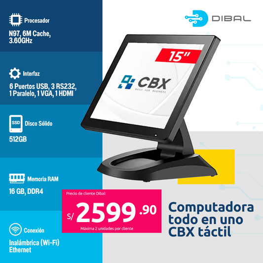 PC All in One Intel N97 CBX EPOS 6530 16 | 512 | 15 W11 TOUCH CREEN