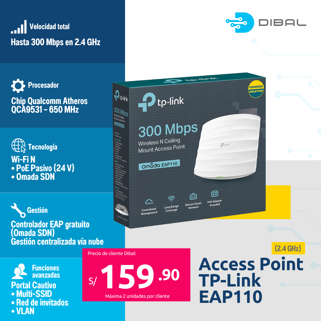 Access Point TP-Link EAP110, 2.4 GHz