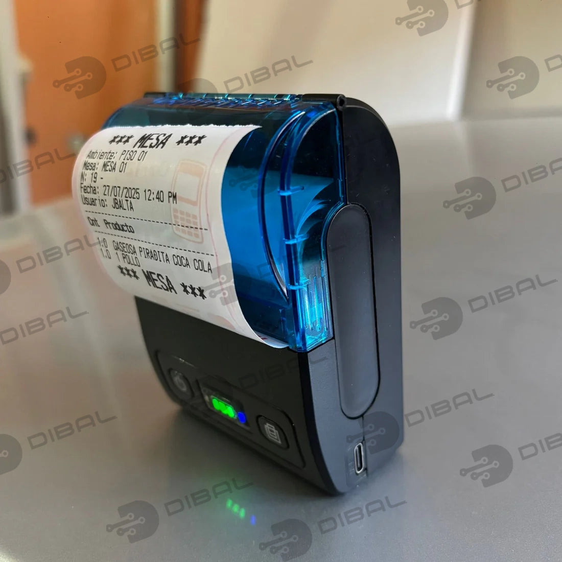 Impresora Térmica 58 mm Portátil – Bluetooth + Usb