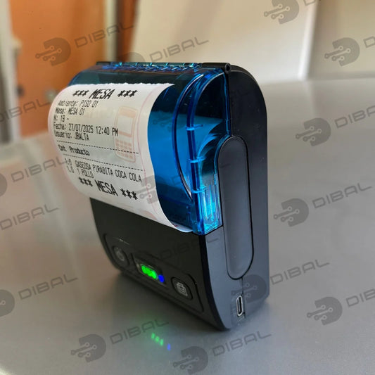 Impresora Térmica 58 mm Portátil – Bluetooth + Usb
